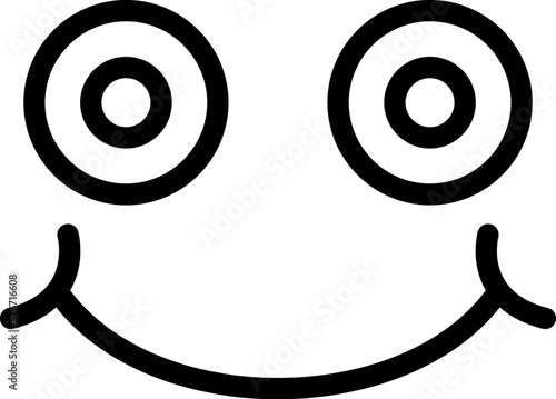 grinning, face icon. Simple thin line, outline vector of Emotion icons for UI and UX, website or mobile application on white background