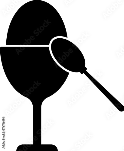 egg, breakfast, spoon vector icon