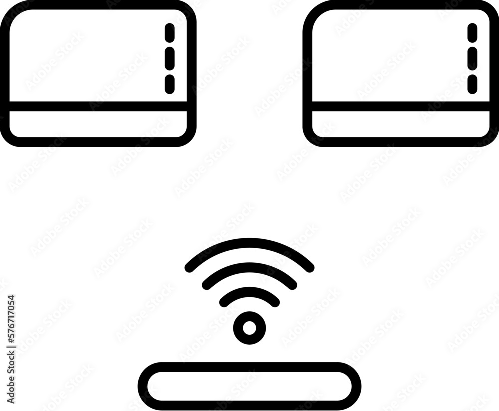hardware, LAN, wifi, connection icon. Simple thin line, outline vector of hardware icons for UI and UX, website or mobile application on white background hardware, LAN, wifi, connection icon. Simple thin line, outline vector of hardware icons for UI and UX, website or mobile application on white background