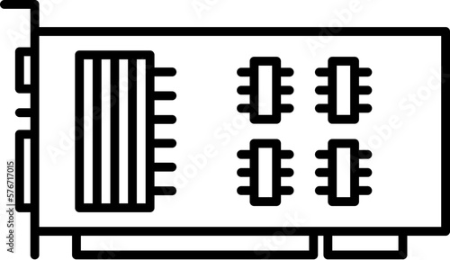 hardware, PCI, card, video vector icon