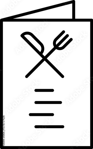 menu, food icon. Simple thin line, outline vector of Hotel Service icons for UI and UX, website or mobile application on white background photo