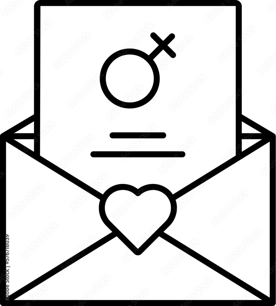 Women's day, letter, gender, heart icon. Simple thin line, outline vector of 8 march icons for UI and UX, website or mobile application on white background Women's day, letter, gender, heart icon. Simple thin line, outline vector of 8 march icons for UI and UX, website or mobile application on white background