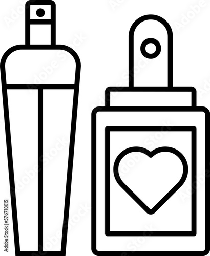 Women's day, perfume, heart vector icon