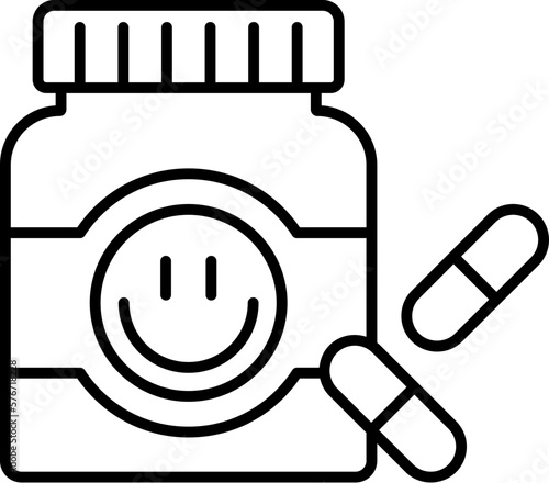 marijuana, antidepressant vector icon