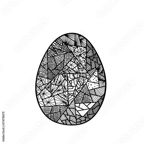 Wallpaper Mural Easter Egg Hand Drawn Ink Lines Adult Coloring Zentangle Torontodigital.ca