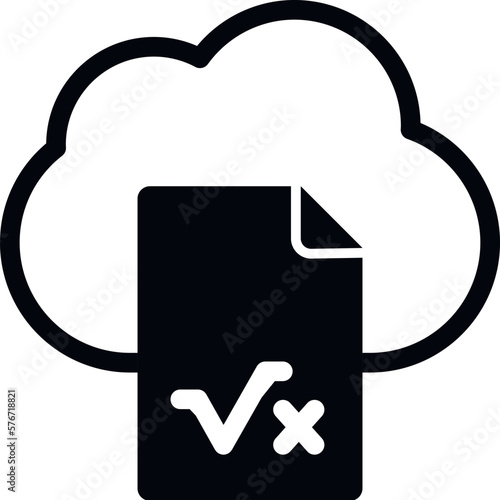 cloud, document, math's, online training icon. Simple glyph, flat vector of Online traning icons for UI and UX, website or mobile application on white background