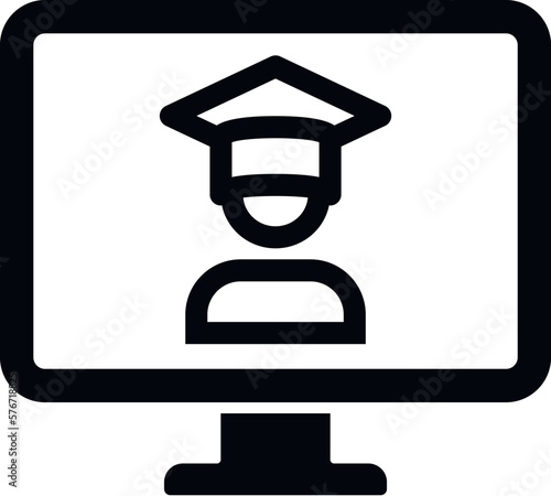 monitor, education, online education icon. Simple glyph, flat vector of Online traning icons for UI and UX, website or mobile application on white background
