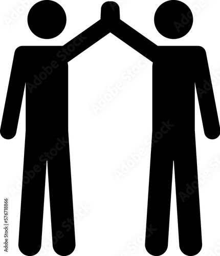 Two friends give five vector icon