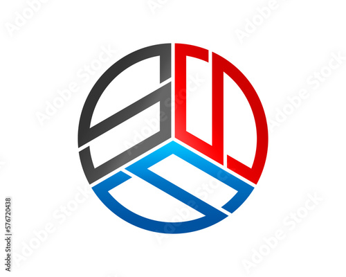 SSS Letter forming a circle vector logo