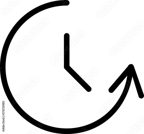 counterclockwise rotation icon. Simple thin line, outline vector of Time icons for UI and UX, website or mobile application on white background