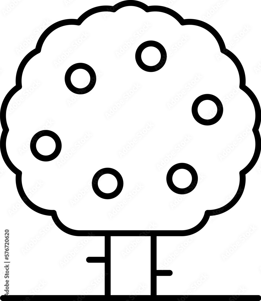 Fototapeta premium Tree, orange icon. Simple thin line, outline vector of trees icons for ui and ux, website or mobile application on white background