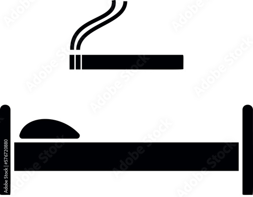 smoking in bed vector icon