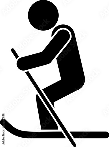 skiing, man icon. Simple glyph vector of universal set icons for UI and UX, website or mobile application on white background