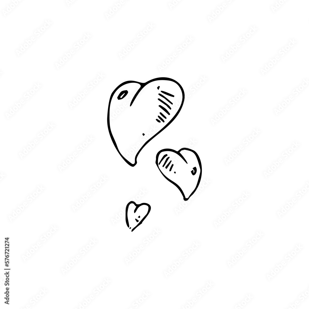 Hearts illustration. Simple flat vector of valentine's day icons for ui and ux, website or mobile application on white background Hearts illustration. Simple flat vector of valentine's day icons for ui and ux, website or mobile application on white background