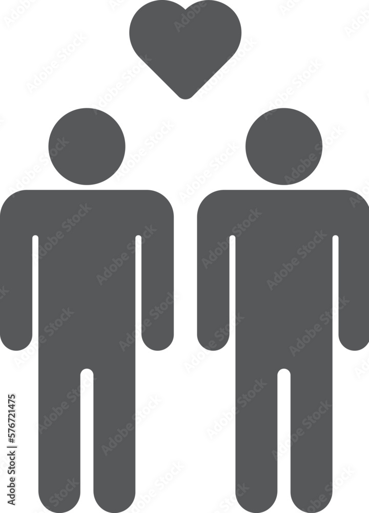 Couple of lovers, two guys, gay vector icon