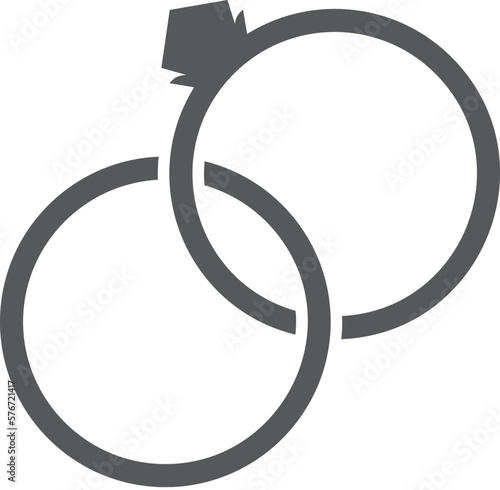 Rings, Valentine's Day icon. Simple glyph, flat vector of valentines day, love icons for UI and UX, website or mobile application on white background