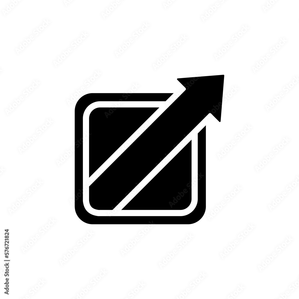 expand the program window icon. Simple glyph, flat vector of Web icons for UI and UX, website or mobile application on white background