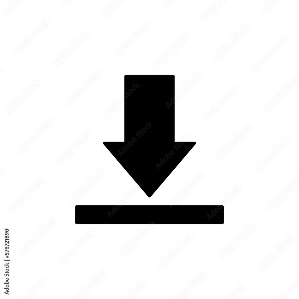 Download, arrow icon. Simple glyph, flat vector of Web icons for UI and UX, website or mobile application on white background Download, arrow icon. Simple glyph, flat vector of Web icons for UI and UX, website or mobile application on white background