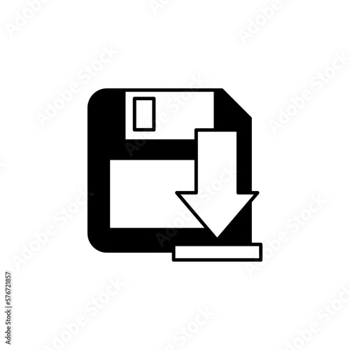 save the disk with the arrow to the floppy vector icon