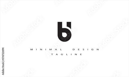 BU or UB Minimal Logo Design Vector Art Illustration