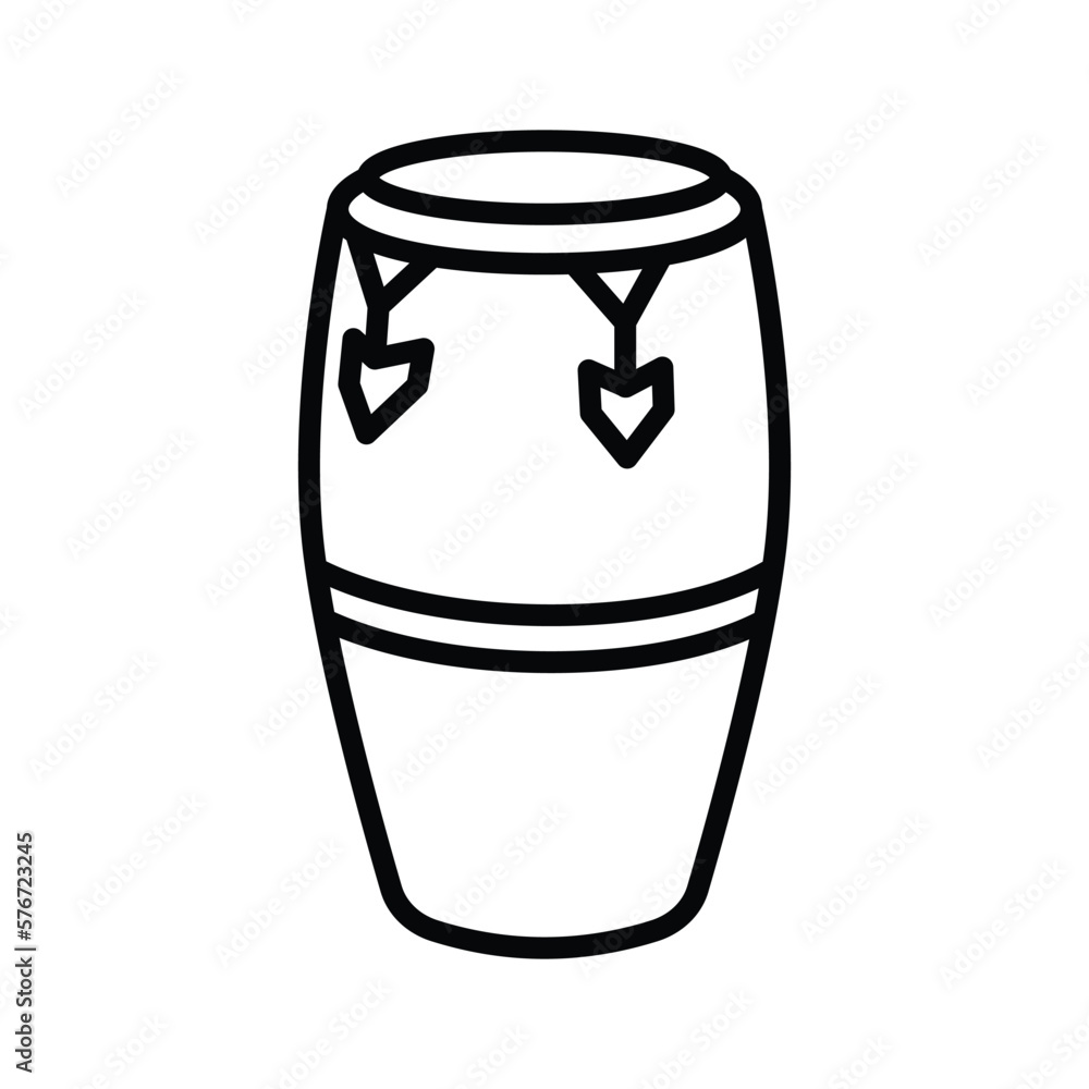 Fototapeta premium bongo drum icon vector design template in white background