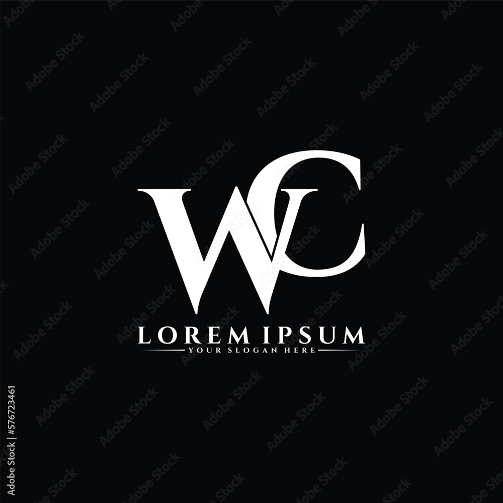 Letter WC luxury logo design vector Letter WC luxury logo design vector