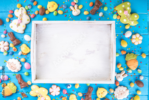 Wall Mural Easter sweets and candies background
