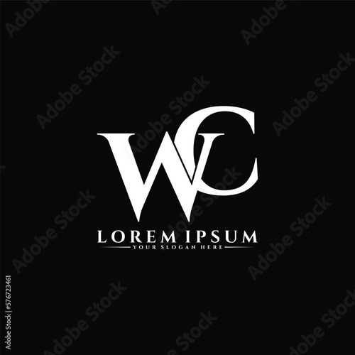 Letter WC luxury logo design vector