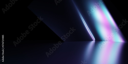 Fototapeta 3d rendering of purple and blue abstract geometric background