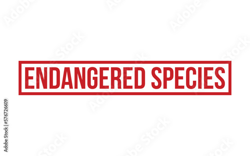 Red Endangered Species Rubber Stamp Seal Vector