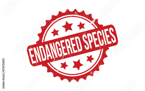 Endangered Species Rubber Stamp Seal Vector