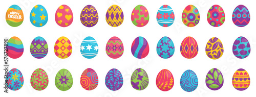 Easter egg vector set icon