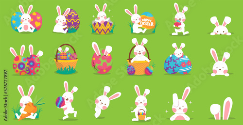 Easter rabbit, easter Bunny. Vector illustration.