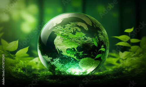 abstract of green earth background. Generative AI