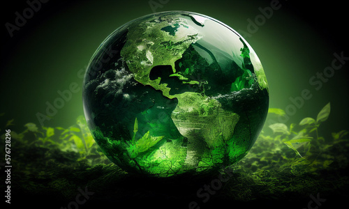 abstract of green earth background. Generative AI