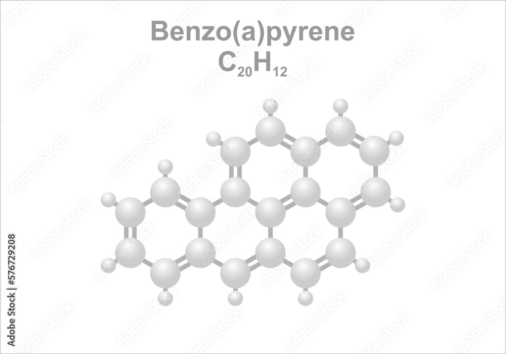 Simplified formula icon of benzo (a) pyrene.
