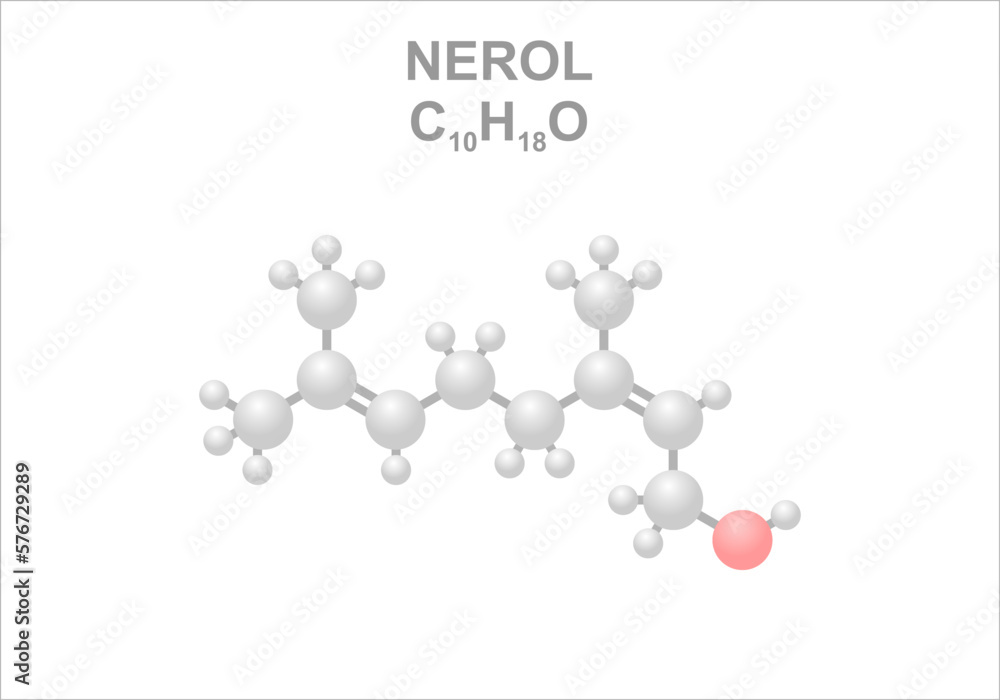 Simplified structural scheme of the nerol molecule.