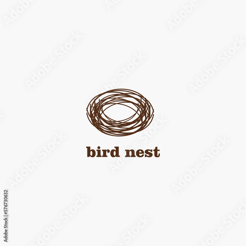 bird's nest logo design vector template