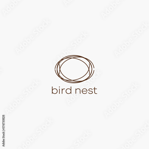 bird's nest logo design vector template