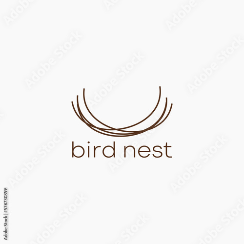 bird's nest logo design vector template