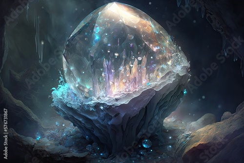 Captivating Enchantment of an Ethereal Fantasy Crystal Generative AI