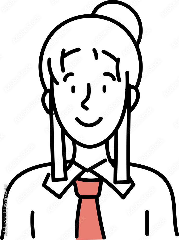 Avatar hand drawn illustration businesswoman portrait