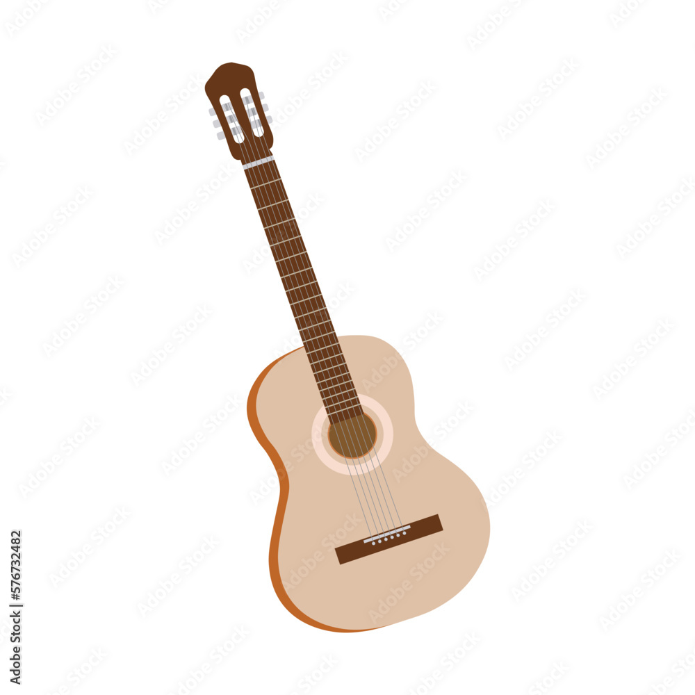 Obraz premium Six-stringed classical guitar, music instrument