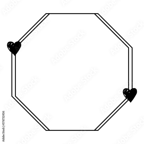 heart octagon border frame 