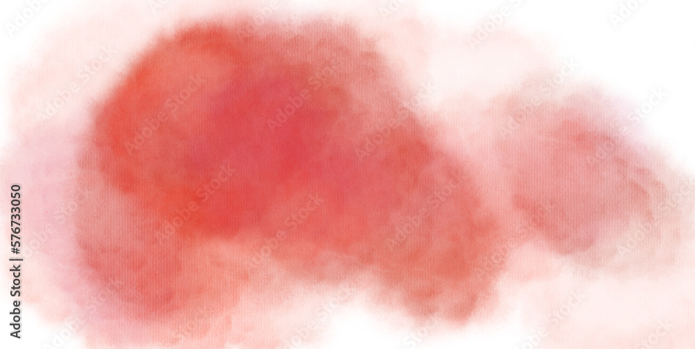 Watercolor paints on a rough texture on a transparent background. PNG element. Illustration of a red watercolor paint stretch that looks like smoke. Grunge backdrop or overlay.