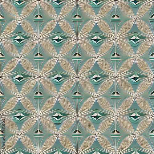 A wallpaper pattern with simple, graphically rhythmic texture and decorative graphic design in muted pastel colours. Ai-generated illustration.