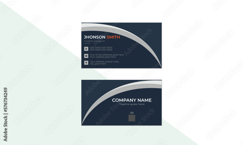 Modern business card template with dark black and dark white coiors Modern business card template with dark black and dark white coiors