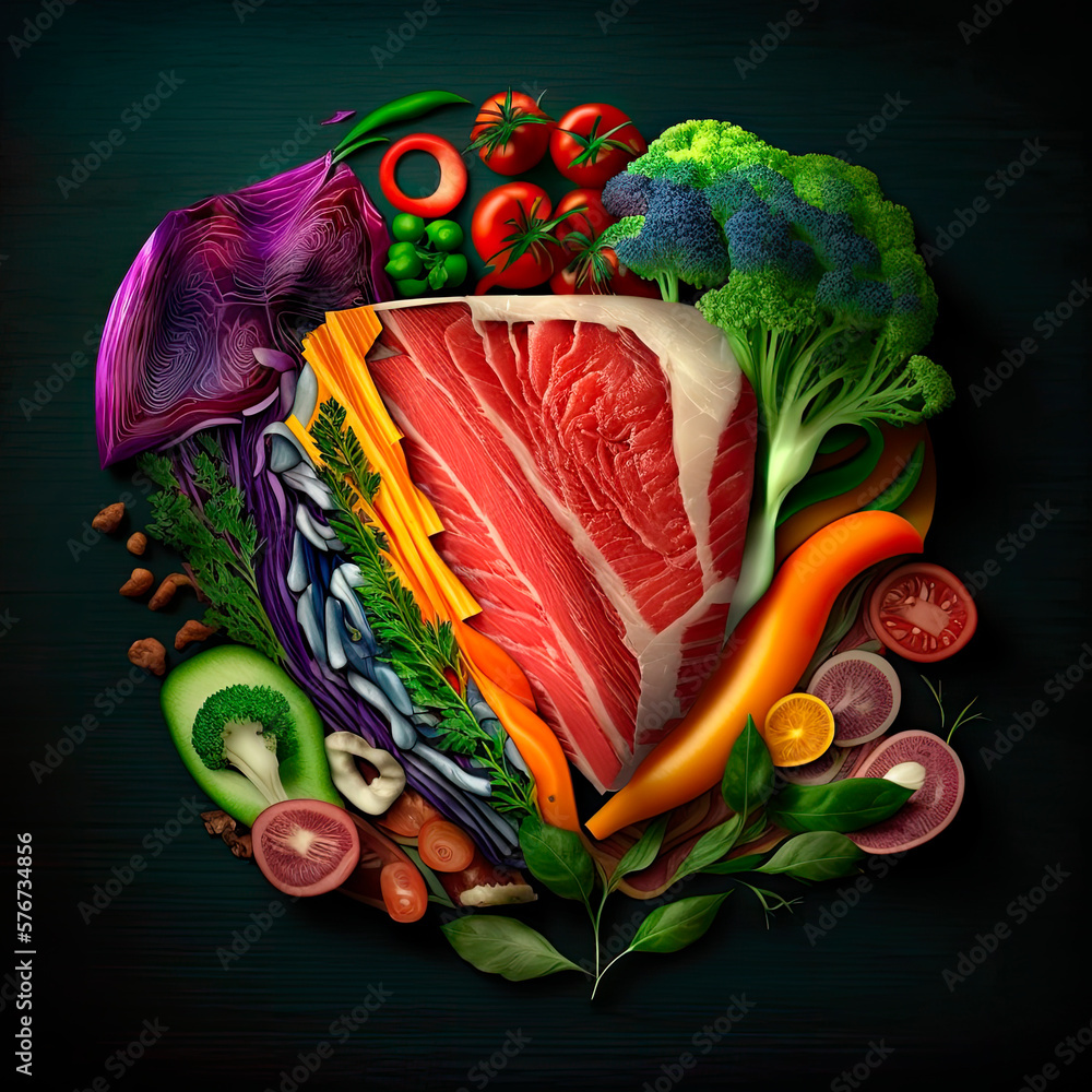 Concept of vegetarian, plantbased meat.Created with artificial