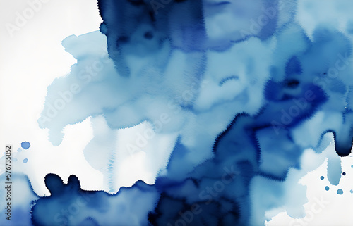 Abstract watercolor paint background dark blue color grunge texture for background, banner