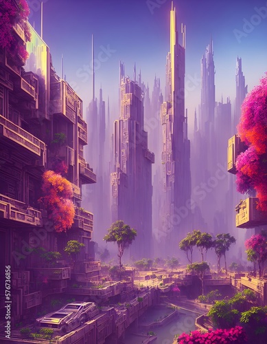 futuristic city Generative AI